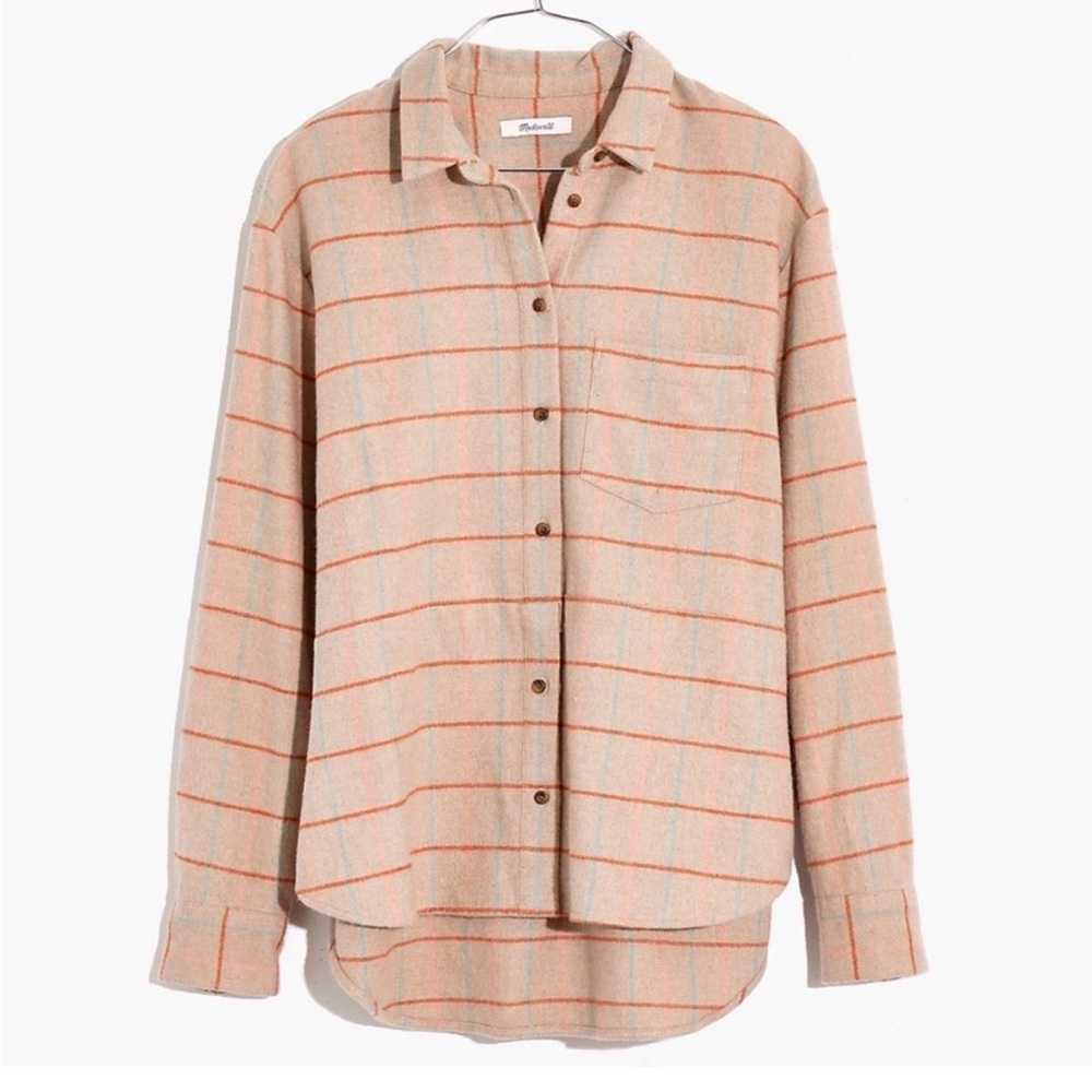 Madewell Flannel Sunday button down Keene Plaid long sleeve shirt jacket Sz s - Picture 3 of 7